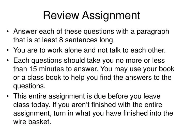 review assignment