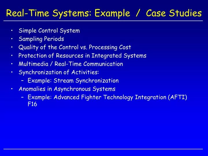 real time systems example case studies