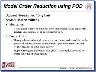 Model Order Reduction using POD