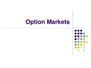 Option Markets