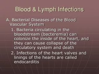 Blood &amp; Lymph Infections