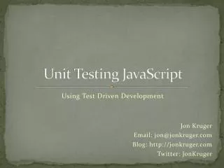 Unit Testing JavaScript