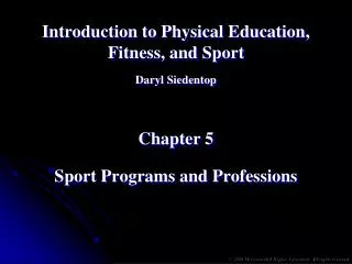 Sport Programs and Professions