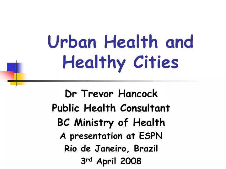 urban health and healthy cities