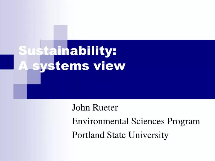 sustainability a systems view