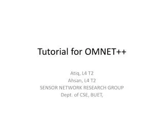 Tutorial for OMNET++