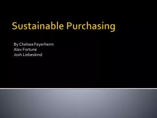 Sustainable Purchasing