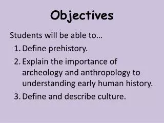 Objectives