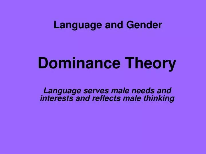 language and gender