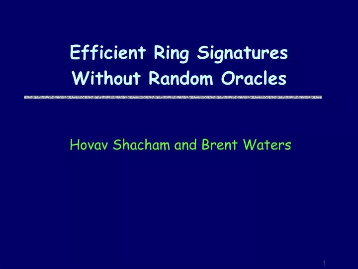 efficient ring signatures without random oracles