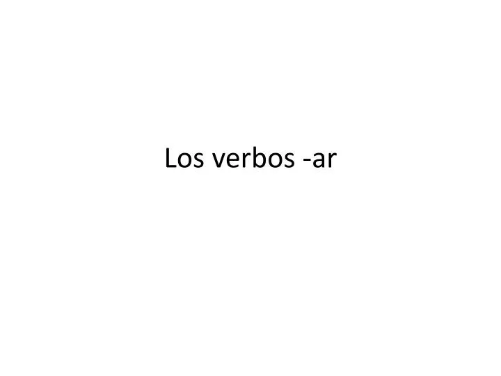 los verbos ar