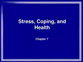 Stress, Coping, and Health