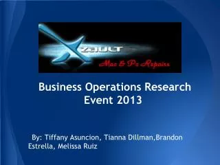 Business Operations Research Event 2013