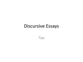 Discursive Essays
