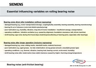 Bearing noise (anti-friction bearing)