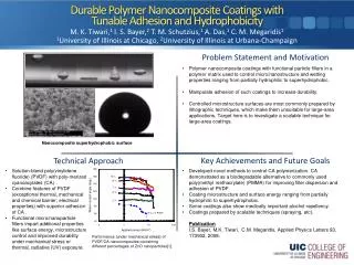 Durable Polymer Nanocomposite Coatings with Tunable Adhesion and Hydrophobicity