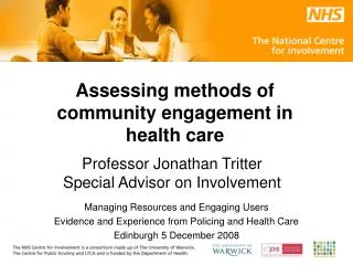 Assessing methods of community engagement in health care