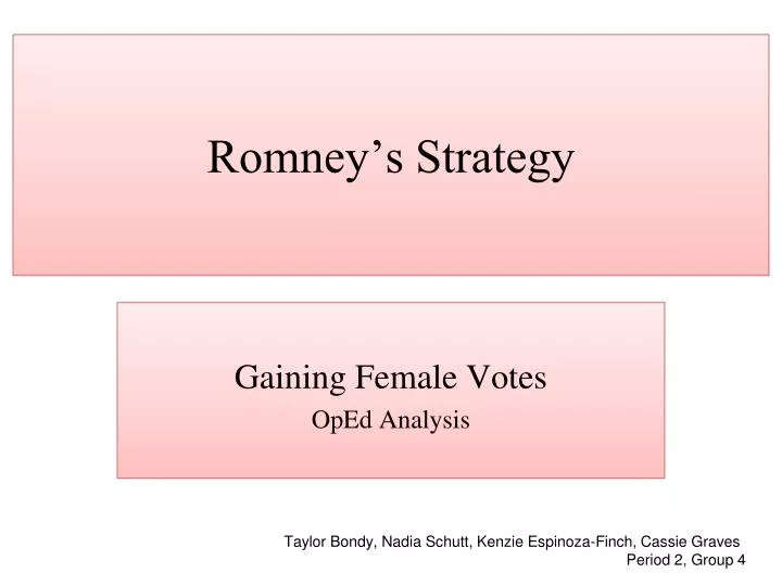 romney s strategy
