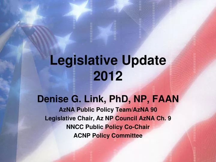 legislative update 2012