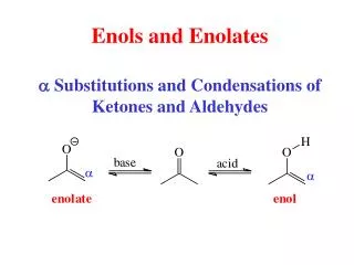 Enols and Enolates a Substitutions and Condensations of Ketones and Aldehydes