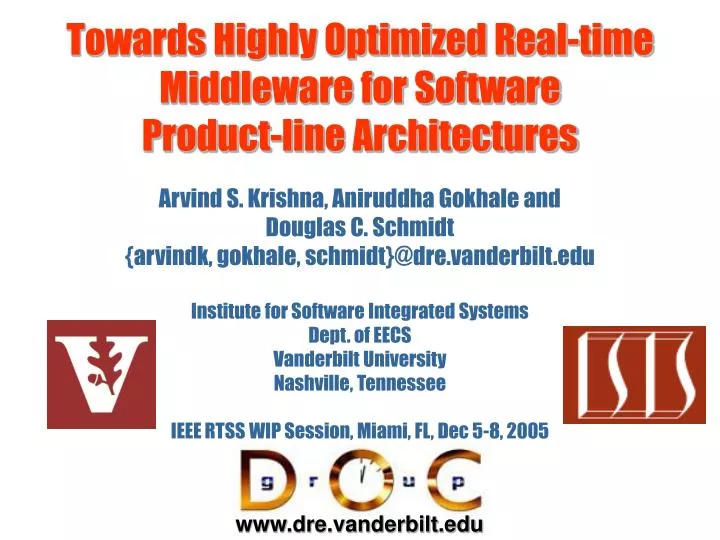 towards highly optimized real time middleware for software product line architectures