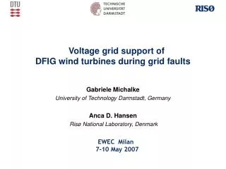 Voltage grid support of DFIG wind turbines during grid faults