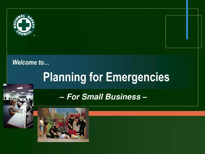 welcome to planning for emergencies
