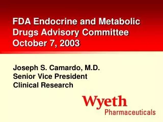 FDA Endocrine and Metabolic Drugs Advisory Committee October 7, 2003