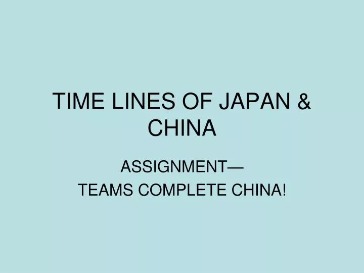 time lines of japan china