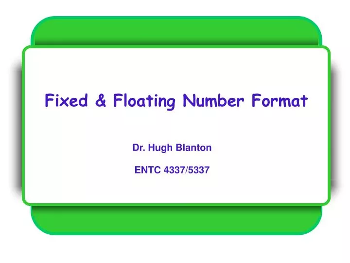 fixed floating number format