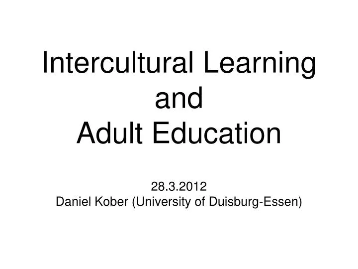 intercultural learning and adult education