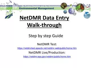 NetDMR Data Entry Walk-through