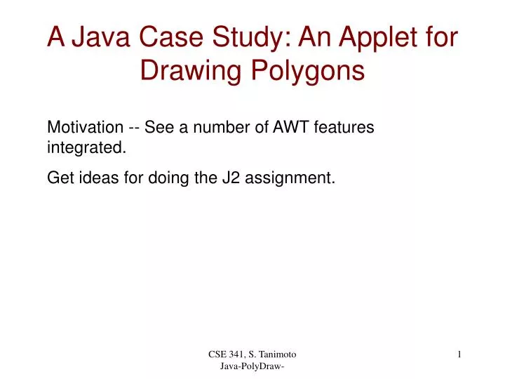a java case study an applet for drawing polygons