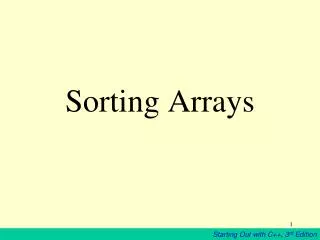 Sorting Arrays