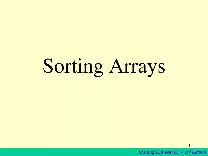 sorting arrays