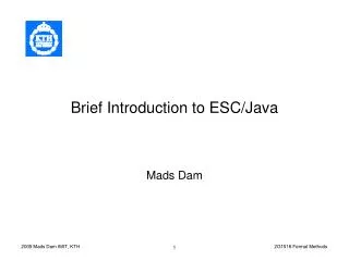 Brief Introduction to ESC/Java