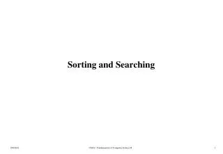 Sorting and Searching