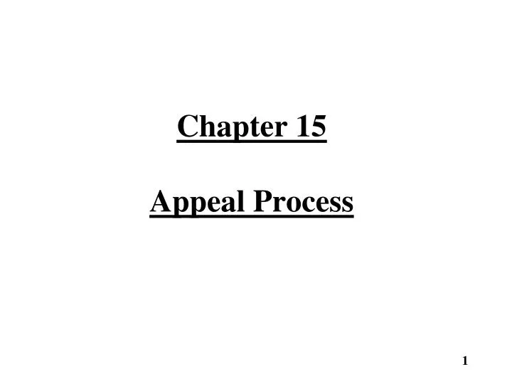 chapter 15 appeal process
