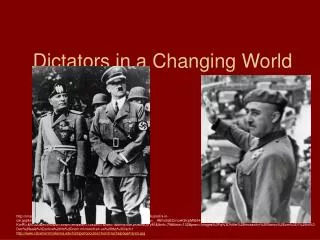 Dictators in a Changing World