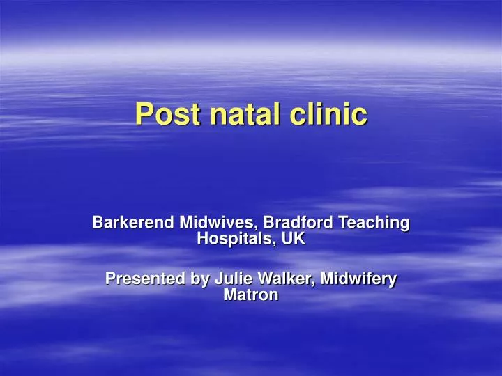 post natal clinic