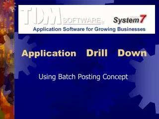Application Drill Down