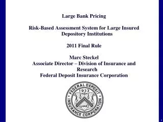 Large Bank Pricing Risk-Based Assessment System for Large Insured Depository Institutions