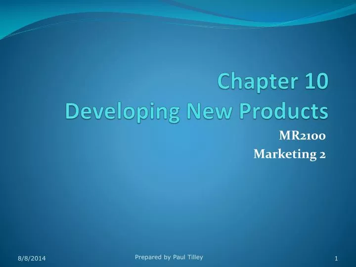 chapter 10 developing new products