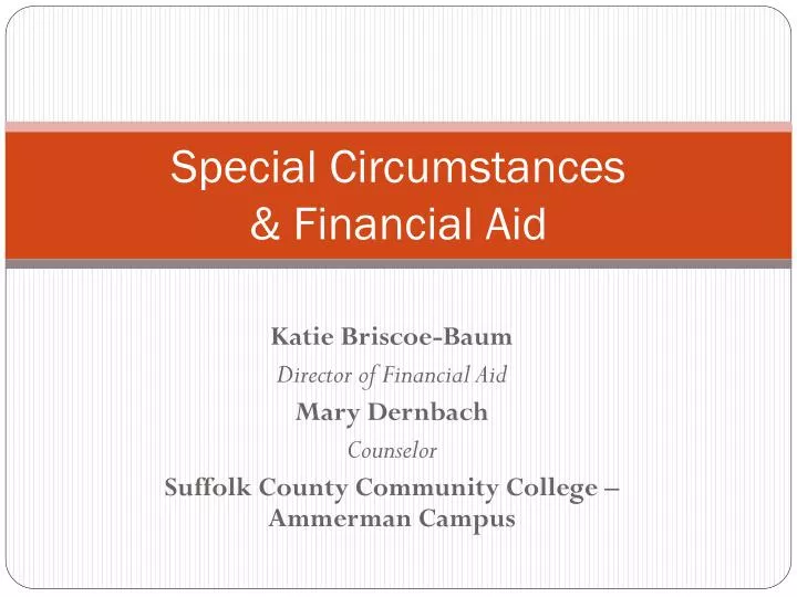 special circumstances financial aid