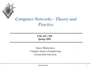 Computer Networks - Theory and Practice