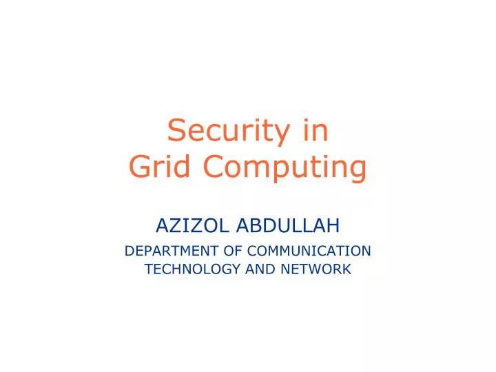 security in grid computing