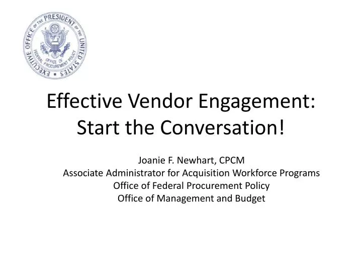 effective vendor engagement start the conversation