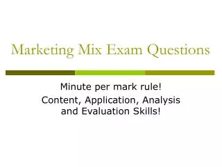 Marketing Mix Exam Questions