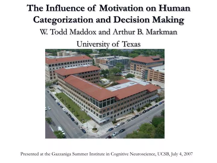 the influence of motivation on human categorization and decision making