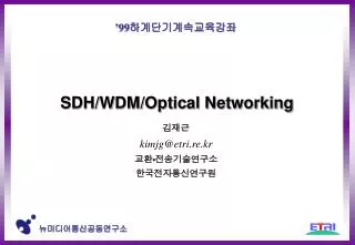 SDH/WDM/Optical Networking